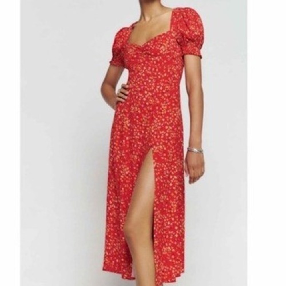 Reformation Scarlet Floral Midi Dress
